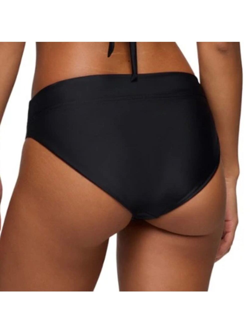 NWT prAna Summer Wave Bikini Bottoms Black Mid-Rise Full Coverage Swim, Size XL - Picture 2 of 10